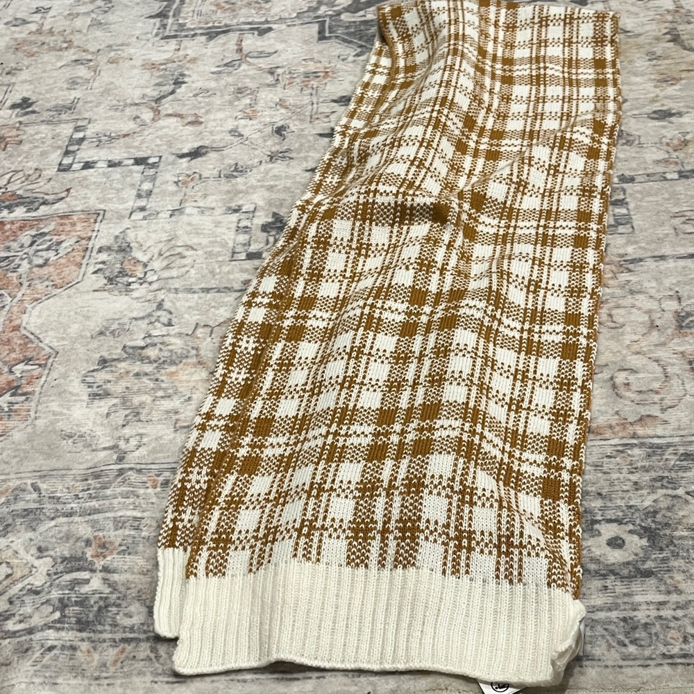 Timberland Brown and Cream Plaid Scarf